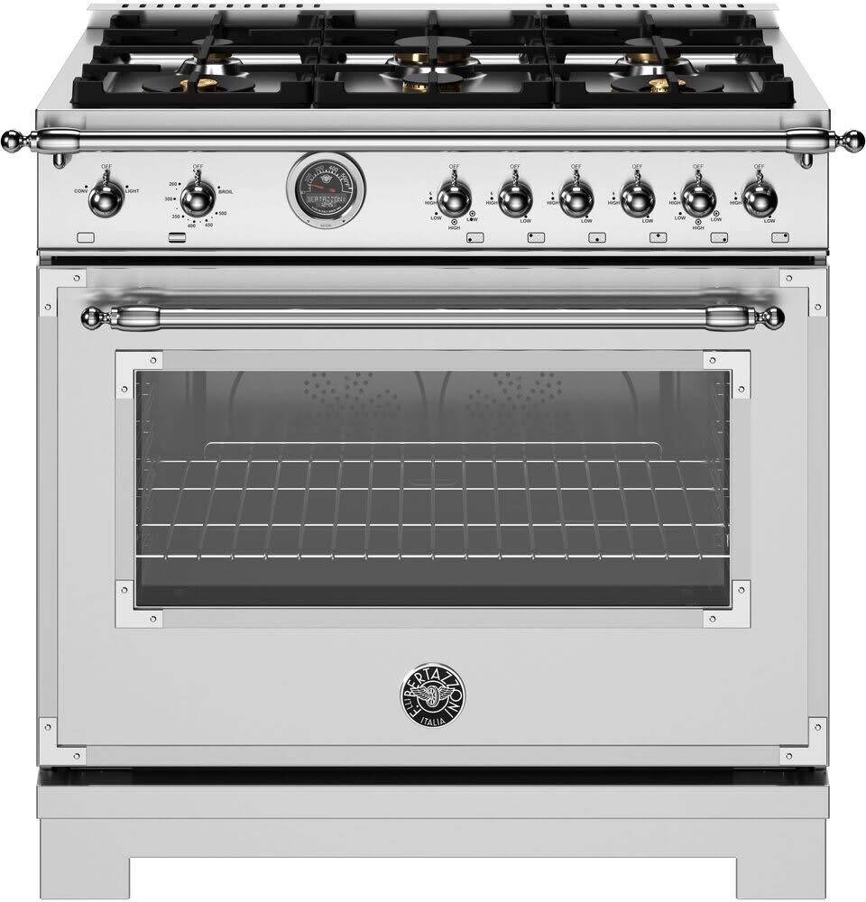 Bertazzoni HER366BCFGMXT 36 Inch Freestanding Gas Range with 6 Sealed