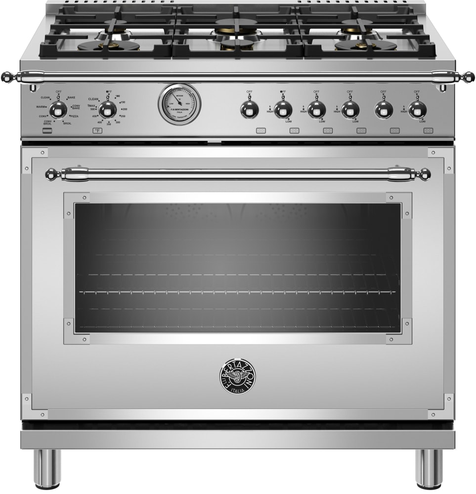 Bertazzoni HERT366GASXT 36 Inch Gas Range with Made in Italy, Counter