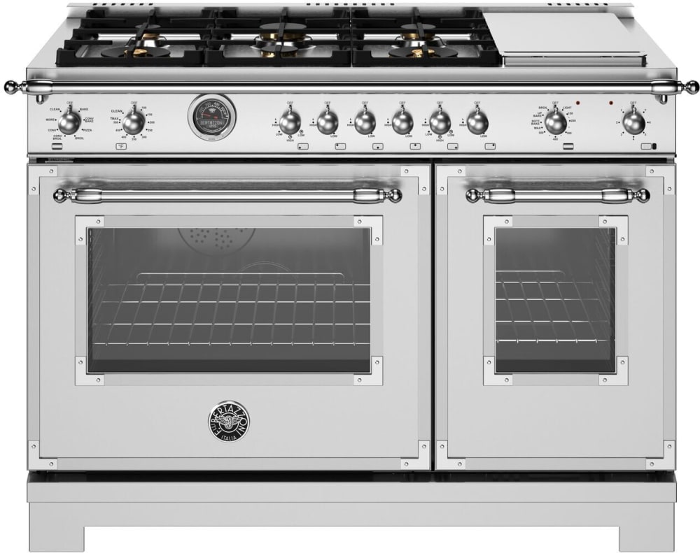 Bertazzoni HER486BTFEPXT 48 Inch Freestanding Dual Fuel Range with