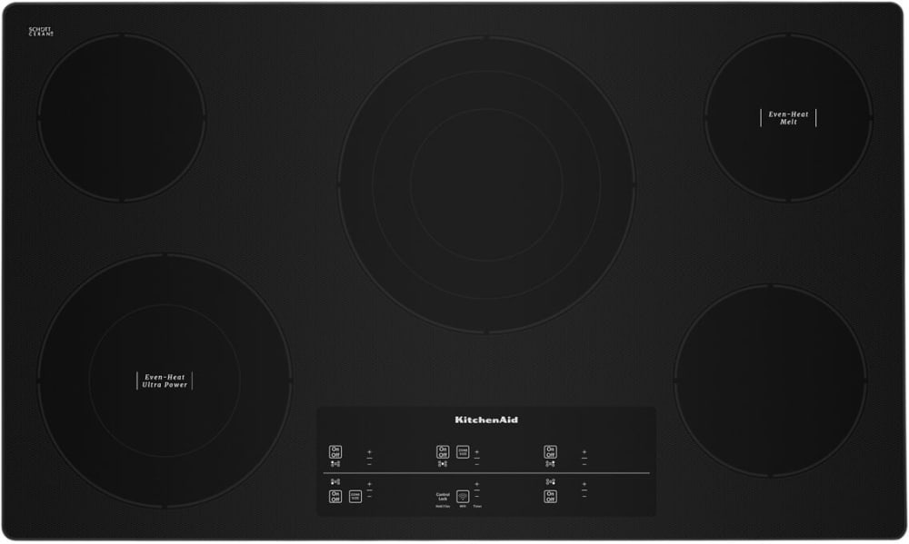 KitchenAid KCES956KSS 36 Inch Electric Cooktop with 5 Elements, Even