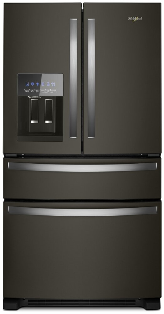 Whirlpool WRMF3636RV 36 Inch Freestanding 4 Door French Door Refrigerator with 24.5 Cu. Ft. Capacity 5 Glass Shelves Gallon Door Bins Pantry Drawer External Ice Water Dispenser Icemaker and ENERGY STA...