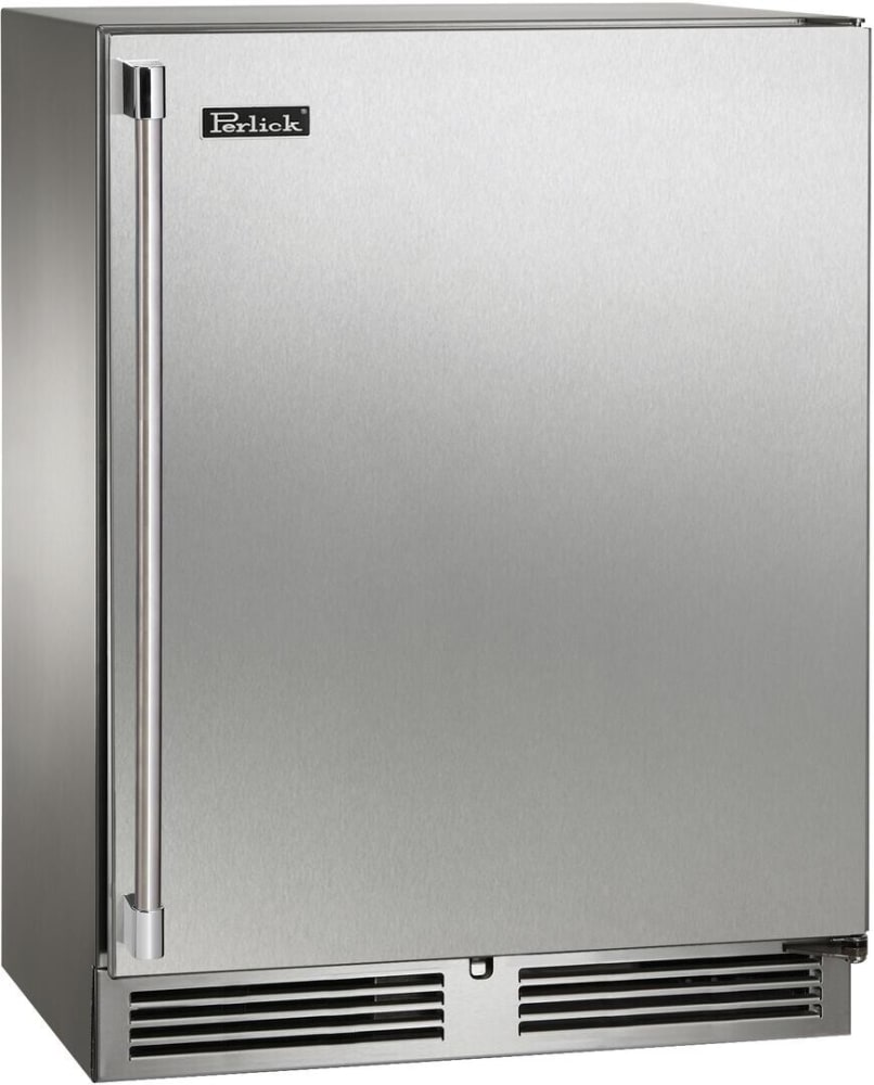 HH24RS41L Perlick 24 Signature Series Shallow Depth Undercounter  Refrigerator with Stainless Steel Solid Door - Left Hinge