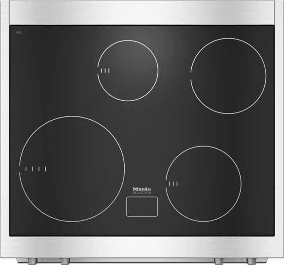 Miele HR16222I 30 Inch Freestanding Professional Induction Range with 4 Induction Cooking Zones, 4.59 Cu. Ft. Capacity, Self-Clean, TwinPower Convection Fans, Rapid PreHeat, Wireless Probe, Moisture Plus, M Touch, AirClean Catalyzer, MasterChef Plus, and Crisp Function