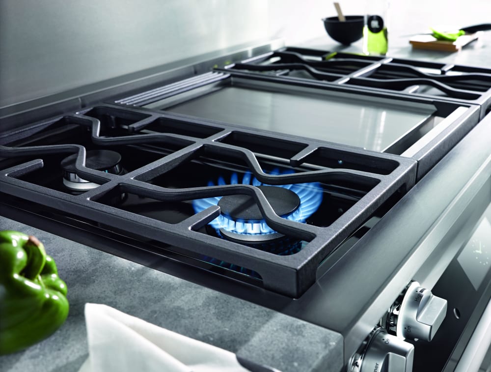 Miele HR19362DFGDG 36 Inch DualFuel Range with TwinPower Convection