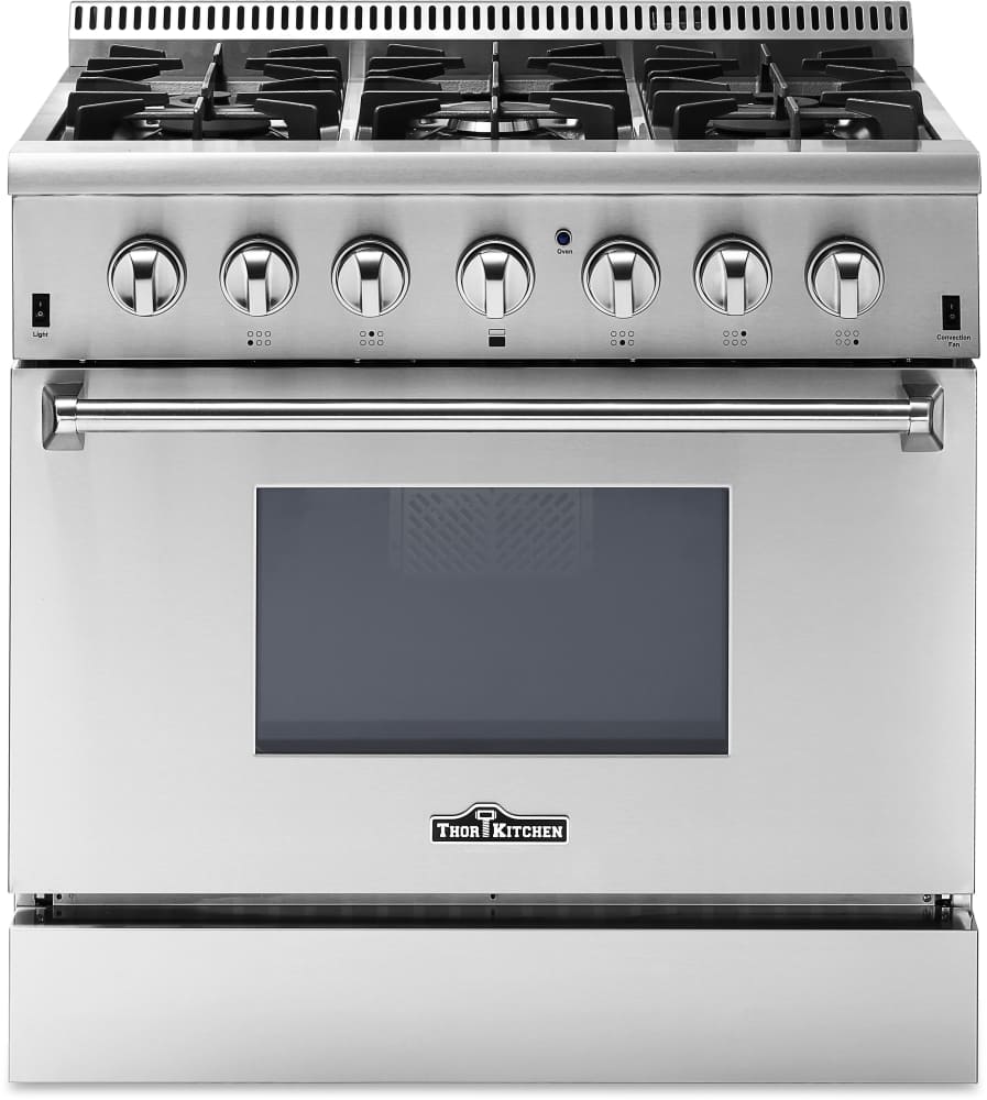Thor Kitchen HRD3606U 36 Inch Freestanding Professional Dual Fuel Range