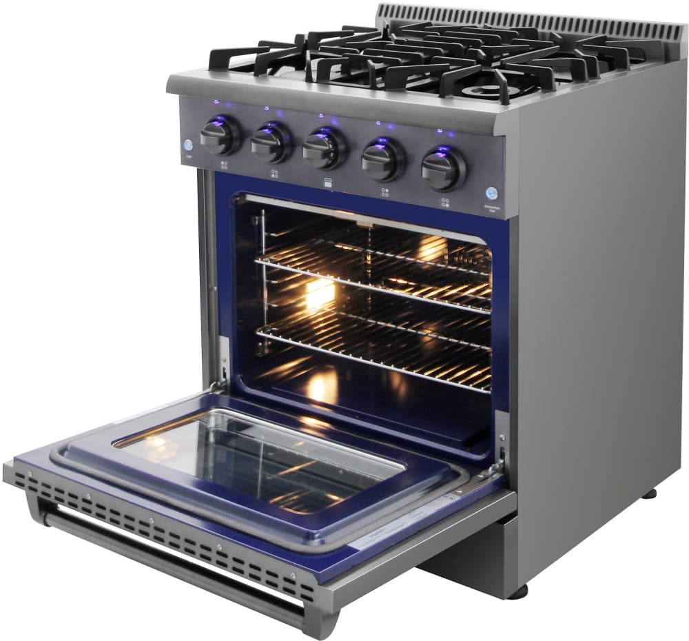 Thor Kitchen HRG3080BS 30 Inch ProStyle Freestanding Gas Range with 4.