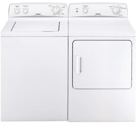 Hotpoint Htwp1000mww 27 Inch Top Load Washer With 3 3 Cu Ft Capacity 9 Wash Cycles Flexcare Agitator Bleach Dispenser 630 Rpm Spin Speed And Permatuf Ii Wash Basket
