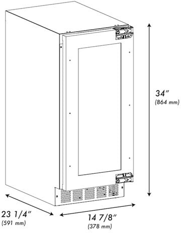 ZLINE IGMDPZ15CB 15 Inch Undercounter Ice Maker with 26 lbs