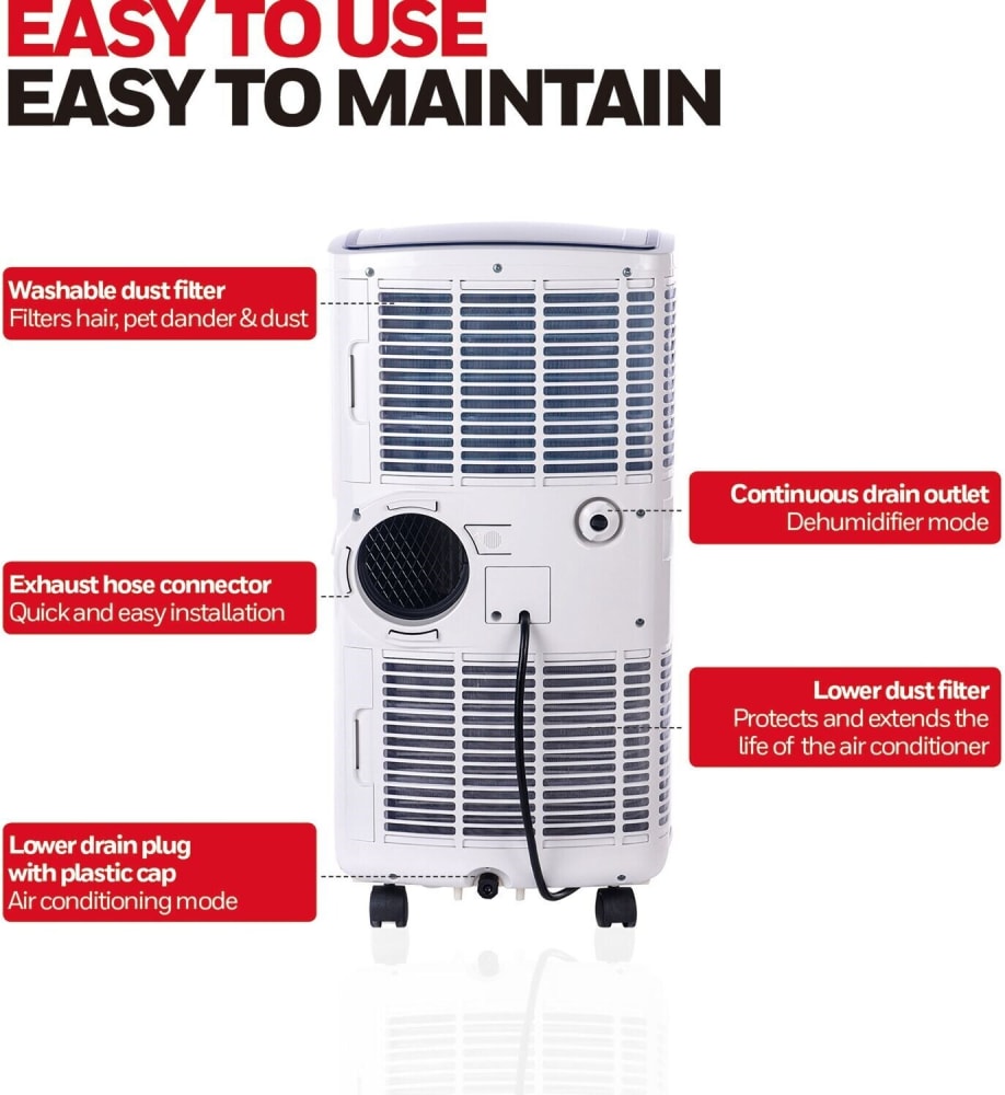 Honeywell MO0CESWK7 10,000 BTU Compact Portable Air Conditioner with 3