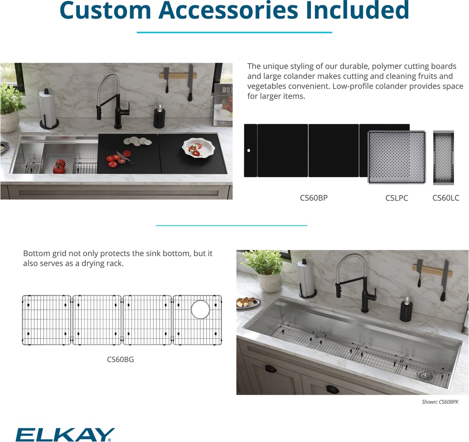 Elkay CS60BPK 59 1/2 Inch Circuit Chef Workstation Undermount Single