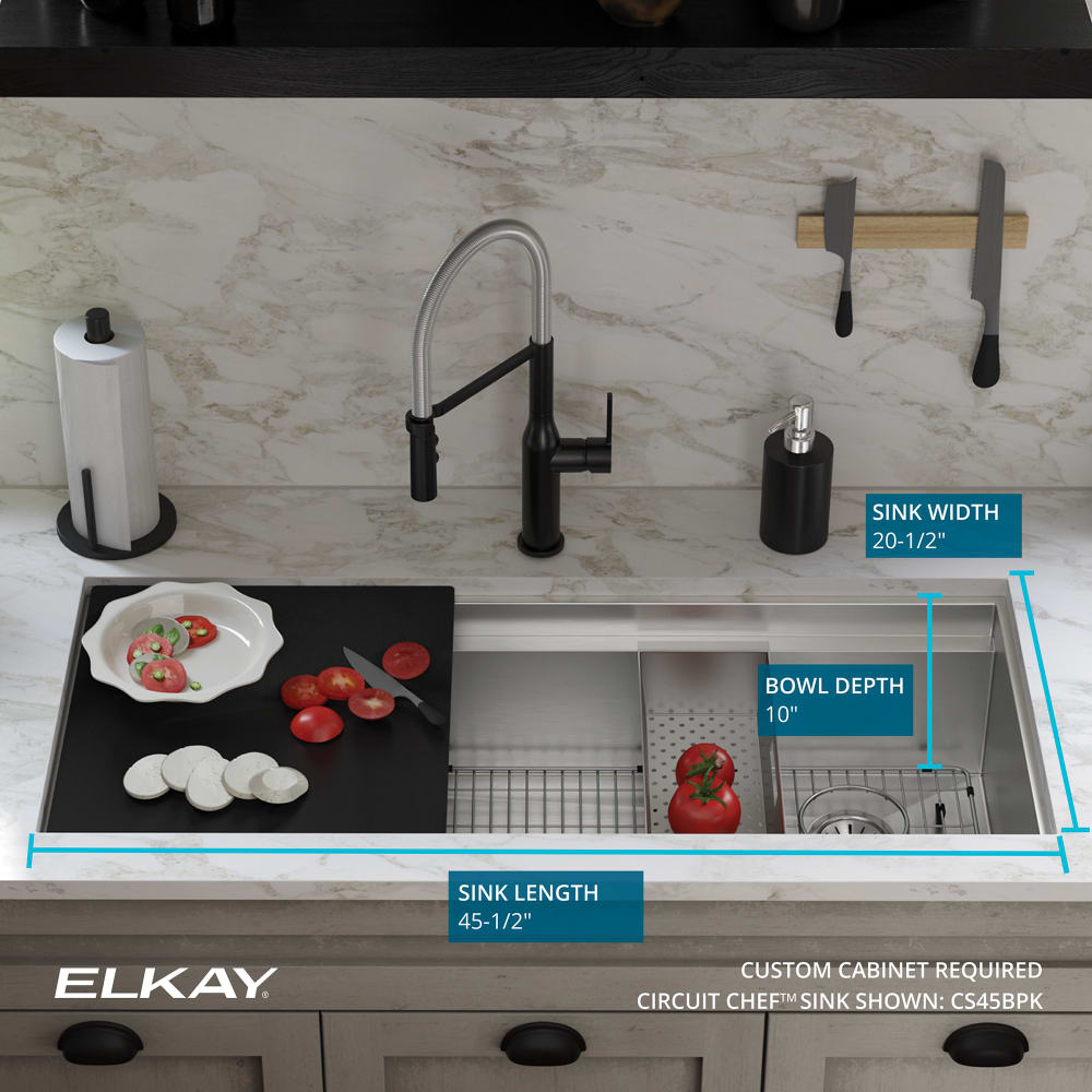 Elkay CS45WPK 45 1/2 Inch Circuit Chef Workstation Undermount Single