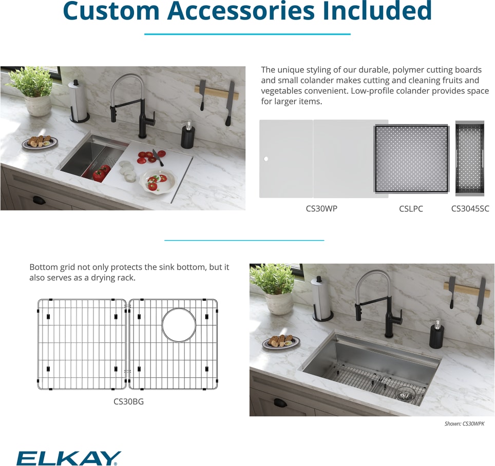 Elkay CS30WPK 32 1/2 Inch Circuit Chef Workstation Undermount Single