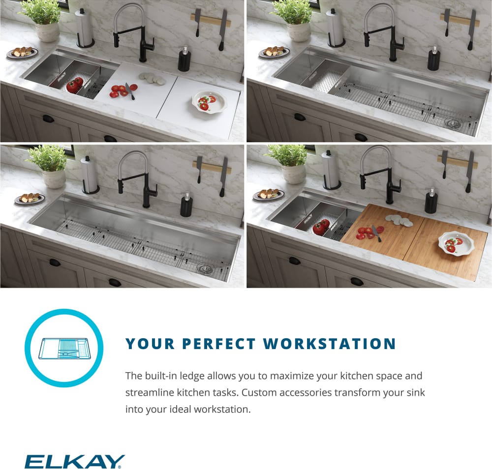Elkay CS60CWK 59 1/2 Inch Circuit Chef Workstation Undermount Single