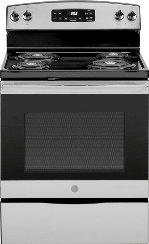 GE JB258RMSS 30 Inch Freestanding Electric Range with 4 Coil Elements