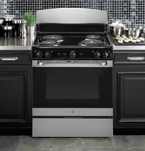 GE JB450RKSS 30 Inch Electric Range with 4 Coil Elements, 5.0 cu. ft