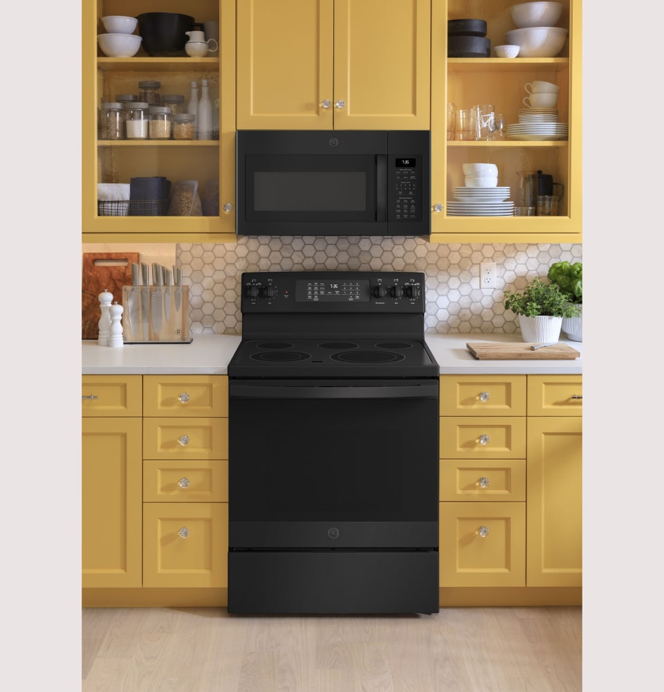 GE JB735DPBB 30 Inch Freestanding Electric Range with 5 Element Burners