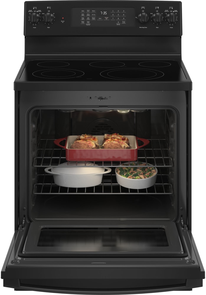GE JB735DPBB 30 Inch Freestanding Electric Range with 5 Element Burners