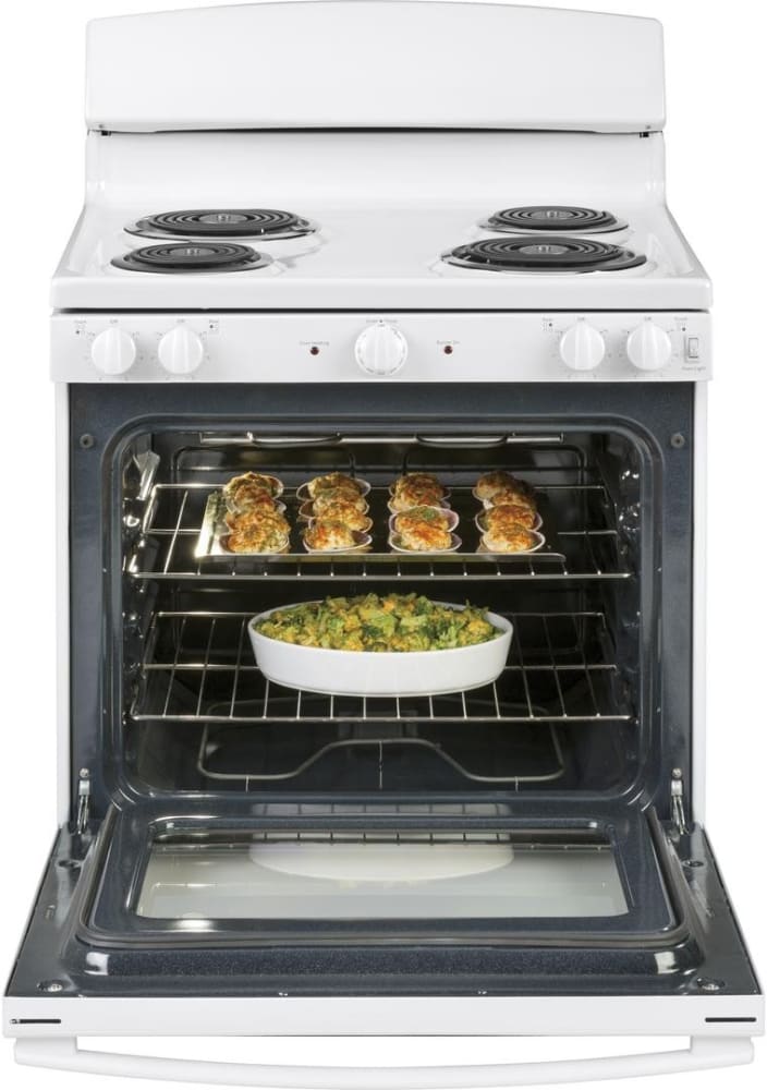 GE JBS460DMWW 30 Inch Electric Freestanding Range with 4 Coil Elements