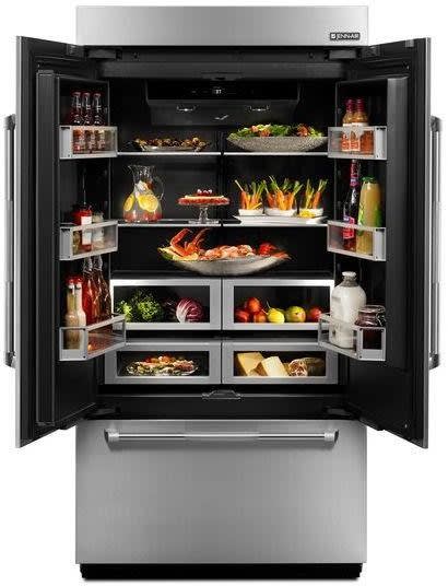 JennAir JF42NXFXDE 42 Inch Panel Ready Built-In French Door Refrigerator with 24.17 Cu. Ft. Total Capacity, Filtered Automatic Ice Maker, Fresh Flow Air Filter, TwinFresh™ Climate Control System, Theater LED Lighting, Touch Control, and Sabbath Mode