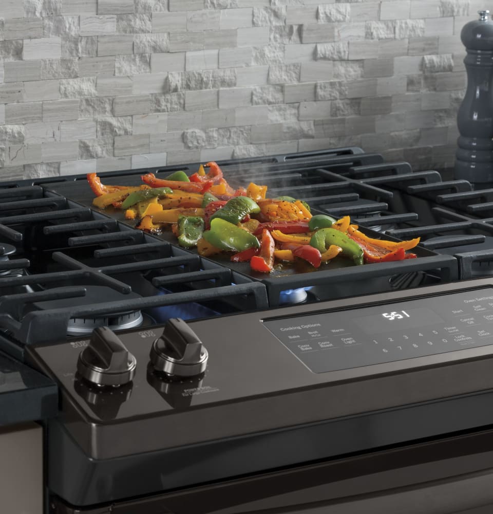 GE JGS760BELTS 30 Inch SlideIn Gas Range with Convection, Dishwasher