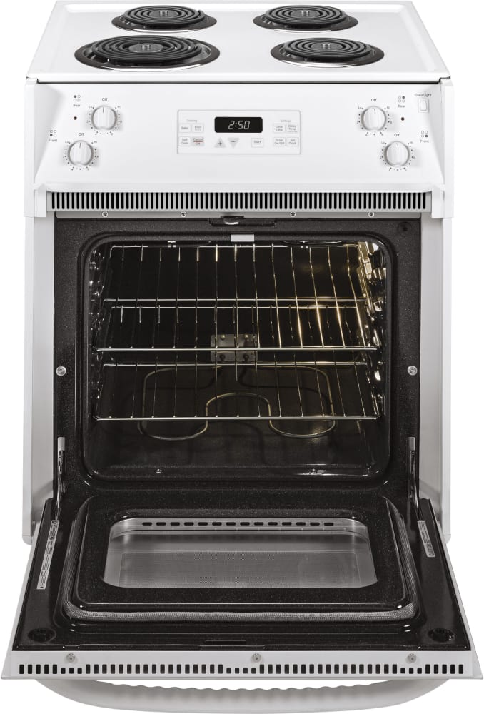 GE JM250DTWW 27 Inch Dropin Electric Range with 4 Coil Burners, 3.0 cu