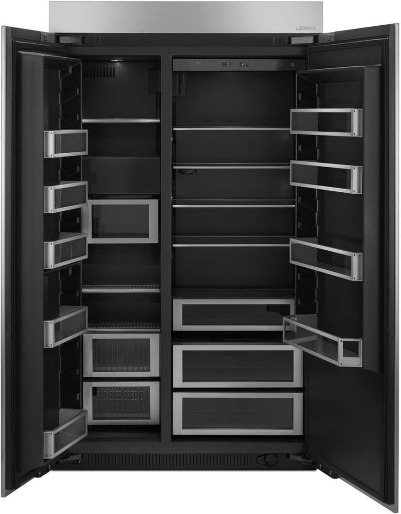 JennAir JS42NXFXDE 42 Inch Panel Ready Built-In Side By Side Refrigerator with 25.6 Cu. Ft. Total Capacity, Filtered Automatic Ice Maker, Obsidian Interior, Precision Temperature Management™ System, Advanced Climate Control Drawer, and Flush Design