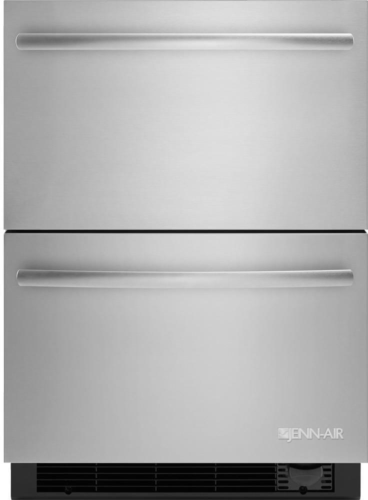 Jennair Jud24frers 24 Inch Built In Counter Depth Double Drawer Refrigerator With Dual Zone Max Cool Soft Close Drawers Interior Led Lighting And Sabbath Mode Stainless Steel