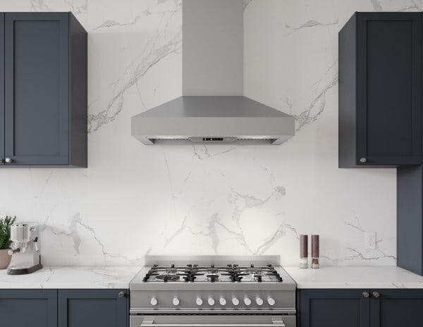 Zephyr ZPOE36AS 36 Inch Wall Mount Range Hood with 3-Speed 600 CFM