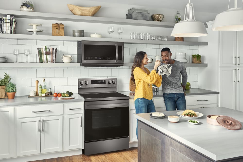 LG LREL6323D 30 Inch Electric Smart Range with 5 Radiant Elements, 6.3 cu.  ft. Convection Oven Capacity, Storage Drawer, AirFry with Fan Convection,  EasyClean®+Self Clean, Wi-Fi, SmartDiagnosis™, and Dual Element 9/12:  PrintProof™