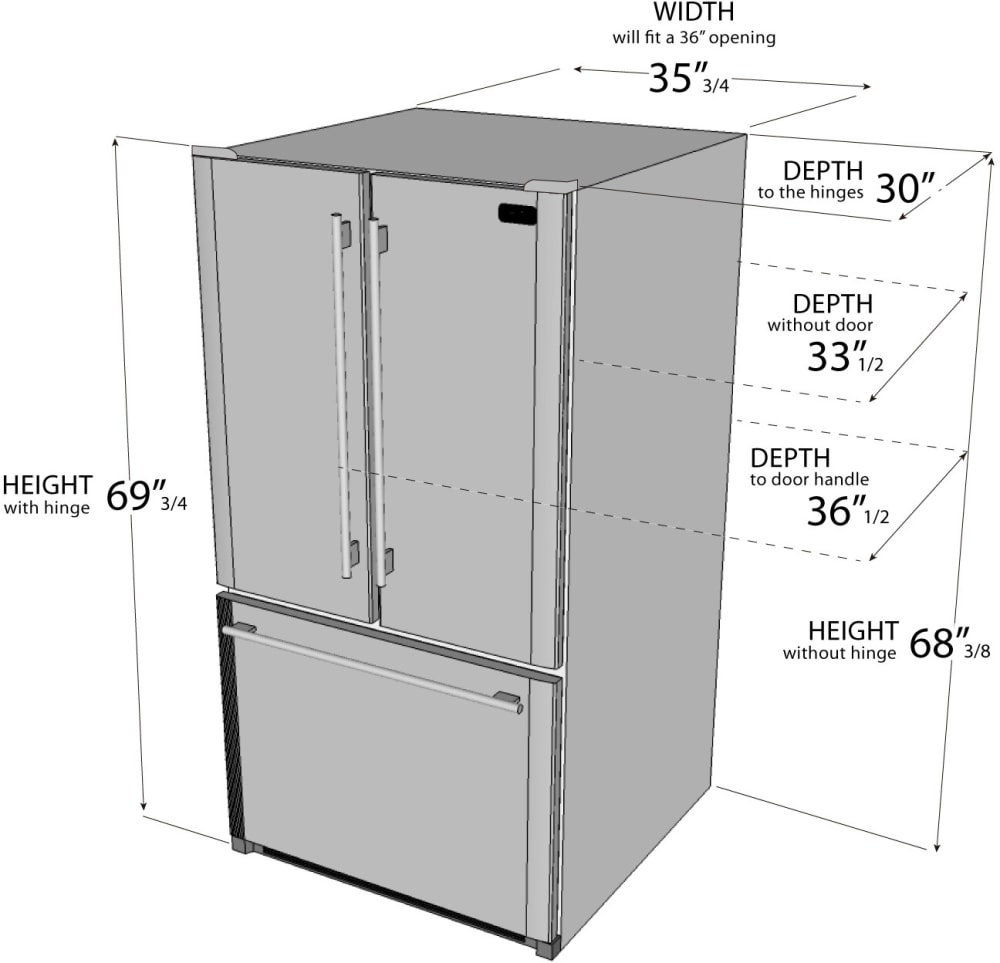Kucht Professional K748FDSW 36 Inch Freestanding French Door