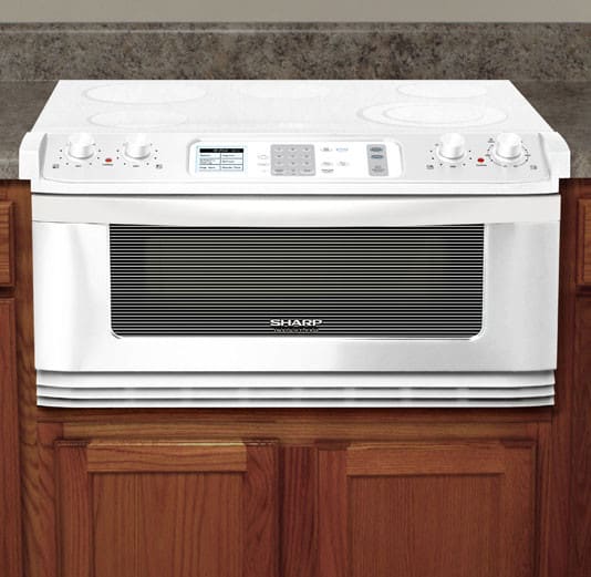 Sharp Kb5121kw 30 Inch Electric Cooktop And Microwave Drawer Combination With 1 000 Cooking Watts Automatic Door Opening And Front Mounted Glass Touch Controls White