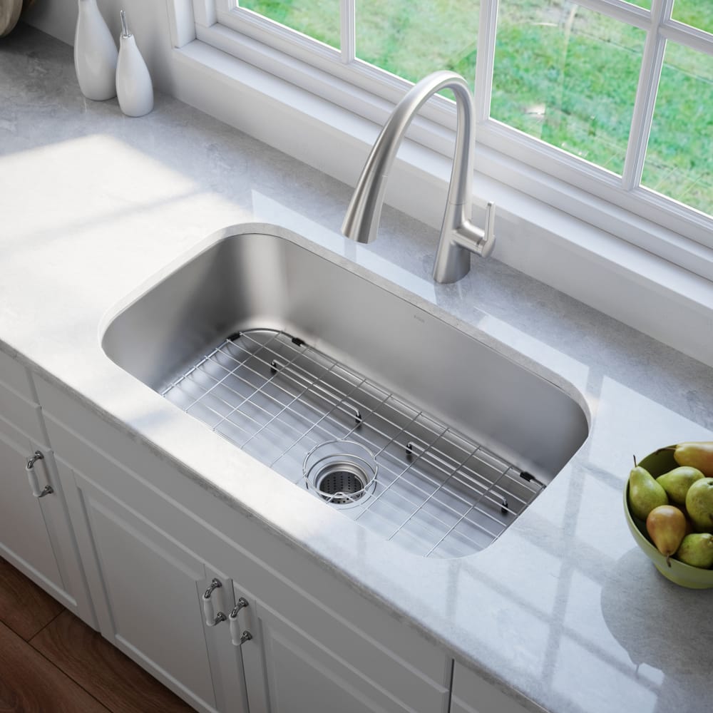 Kraus KBU14 31 Inch Undermount Single Bowl Stainless Steel Kitchen Sink