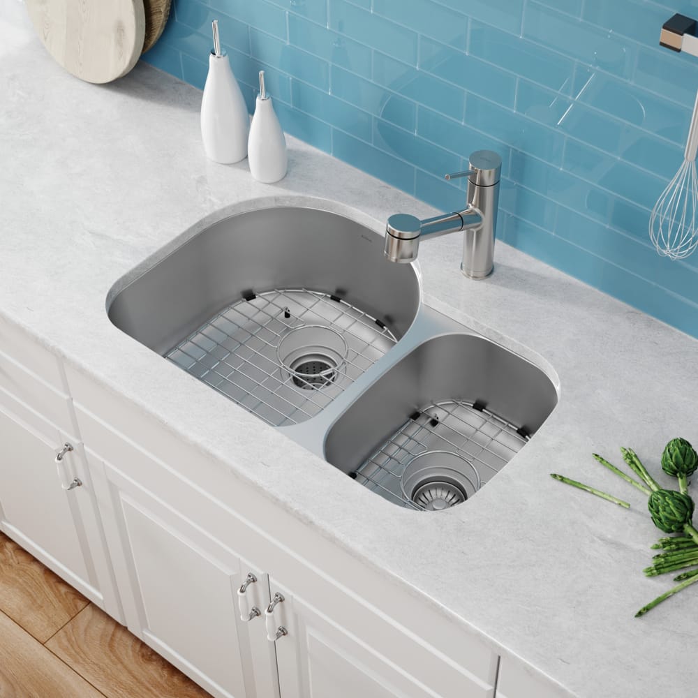 Kraus KBU21 30 Inch Undermount 60/40 Double Bowl Kitchen ...