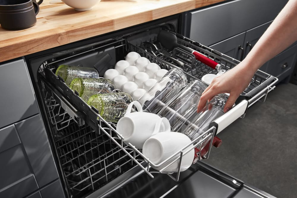KitchenAid KDFM404KBS 24 Inch Full Console Dishwasher with 16 Place Settings, 44 dBA, 5 Wash