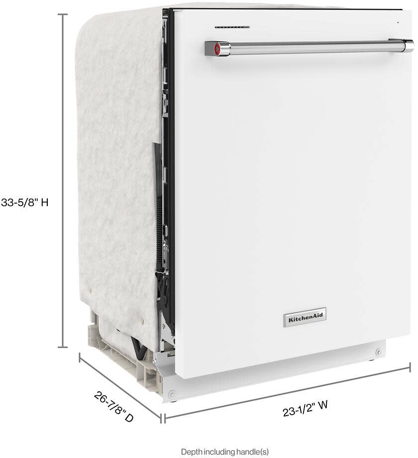 KDTE234GWH KitchenAid 46 DBA Dishwasher with Third Level Rack White WHITE -  Metro Appliances & More