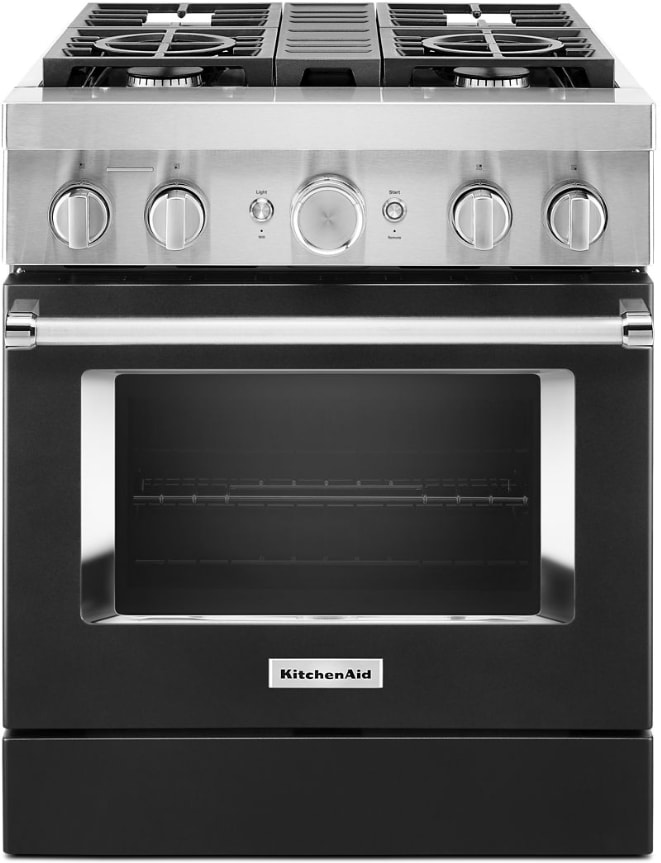 KitchenAid KFDC500JBK 30 Inch Freestanding Dual Fuel Smart Range with 4
