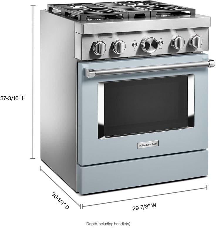 KitchenAid KFDC500JMB 30 Inch Freestanding Dual Fuel Smart Range with 4