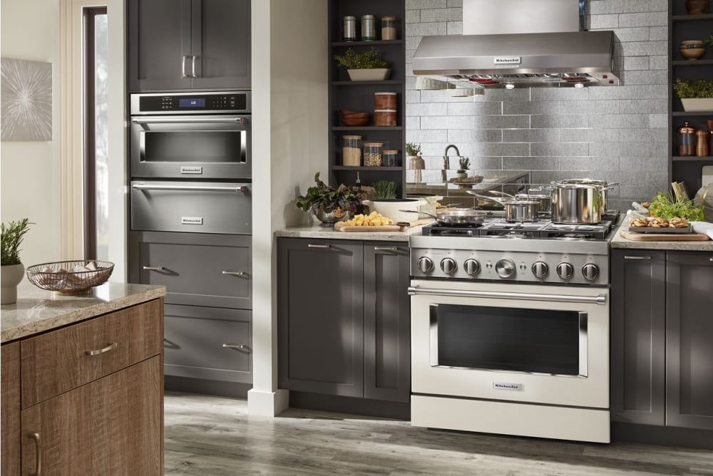 KitchenAid KFDC506JMH 36 Inch Freestanding Dual Fuel Smart Range