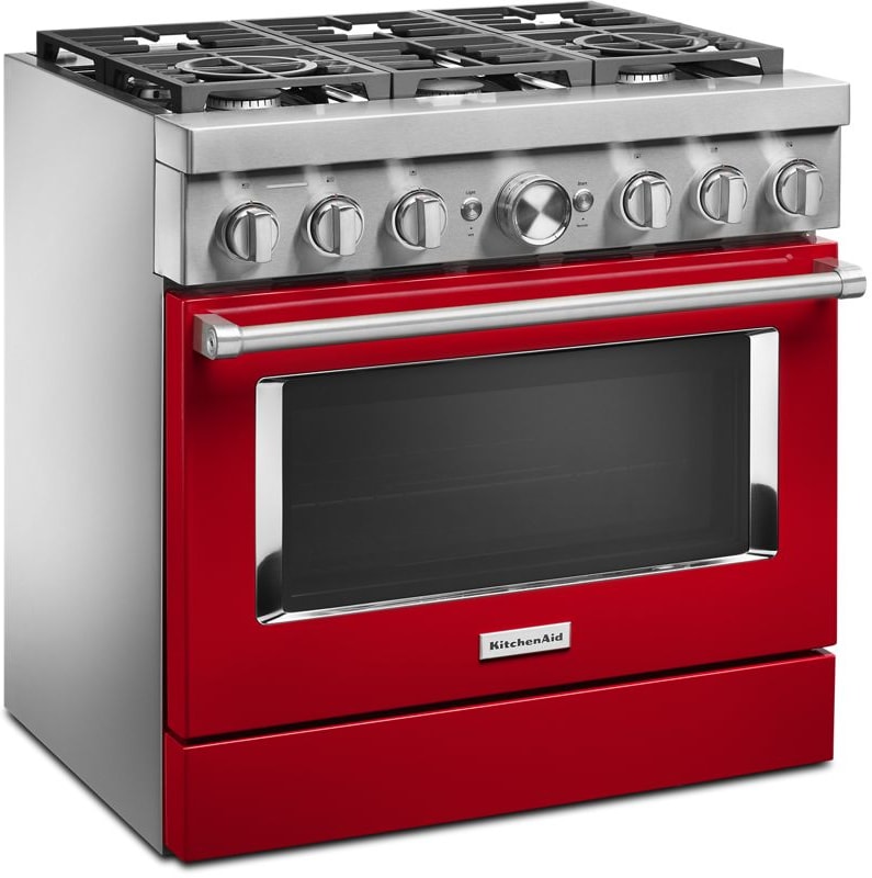 KitchenAid KFDC506JPA 36 Inch Freestanding Dual Fuel Smart Range with 6