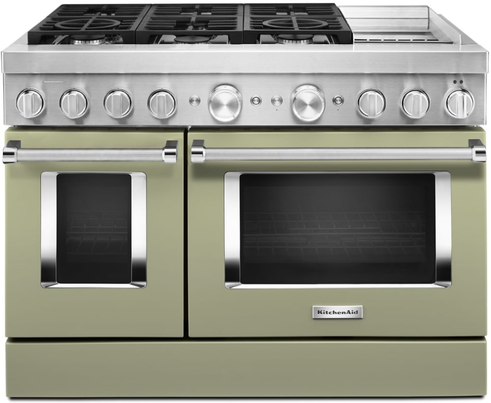 KitchenAid KFDC558JAV 48 Freestanding Dual Fuel Smart Range with 6