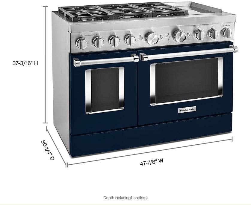 KitchenAid KFDC558JIB 48 Freestanding Dual Fuel Smart Range with 6