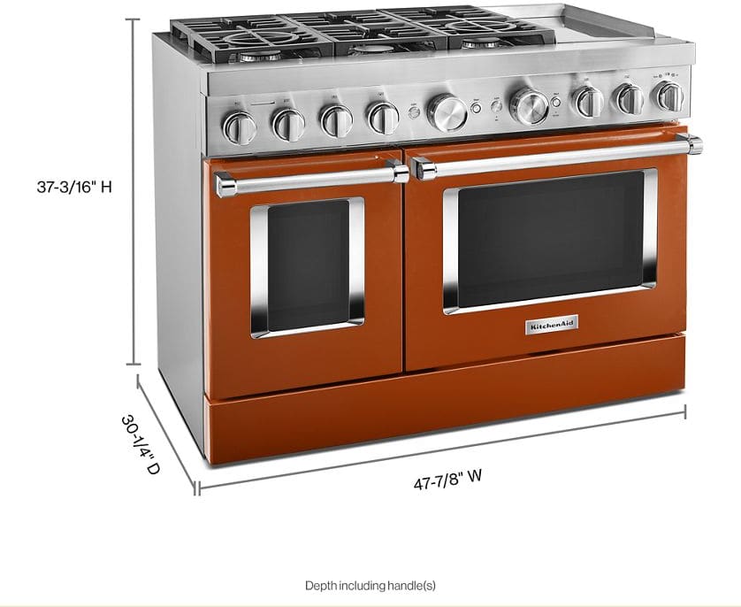 KitchenAid KFDC558JSC 48 Freestanding Dual Fuel Smart Range with 6