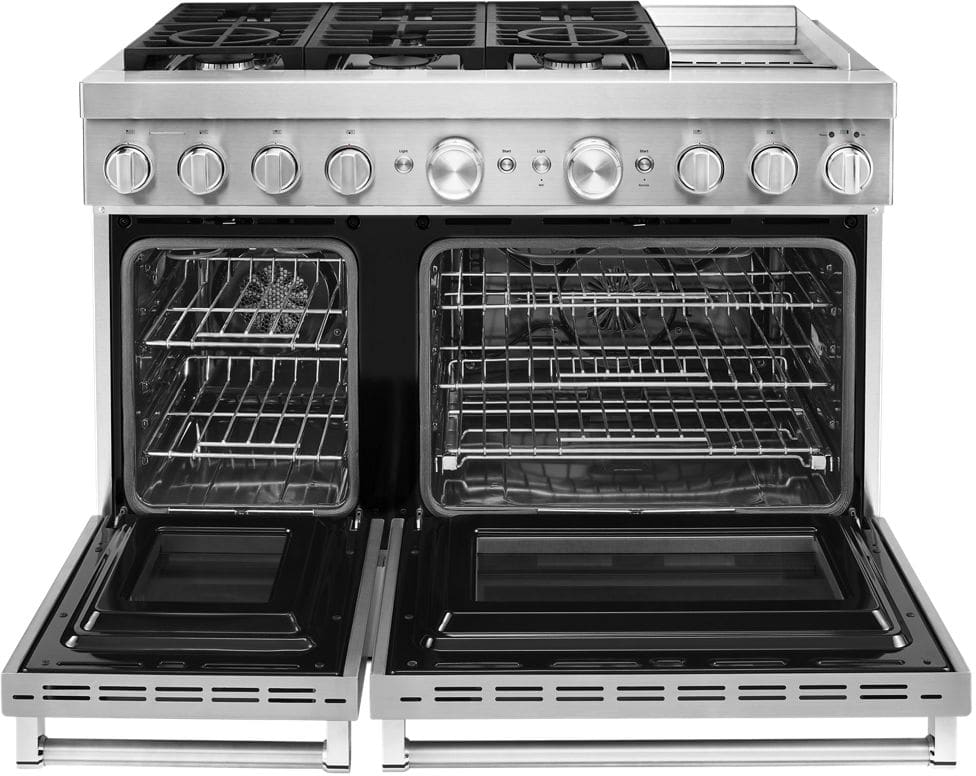 KitchenAid KFDC558JSS 48 Freestanding Dual Fuel Smart Range with 6