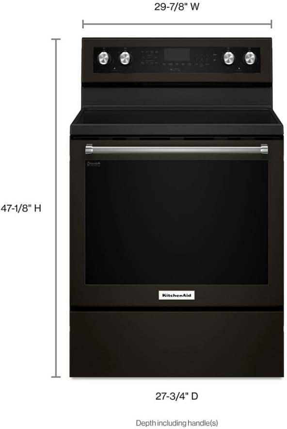 KitchenAid KFEG500EBS 30 Inch Freestanding Electric Range with 5