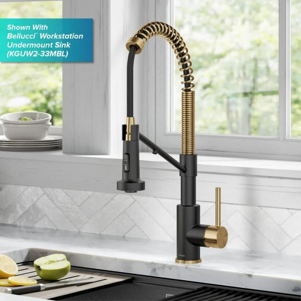 Kraus KFF1610BBMB Single Handle Commercial Pull-Down Kitchen