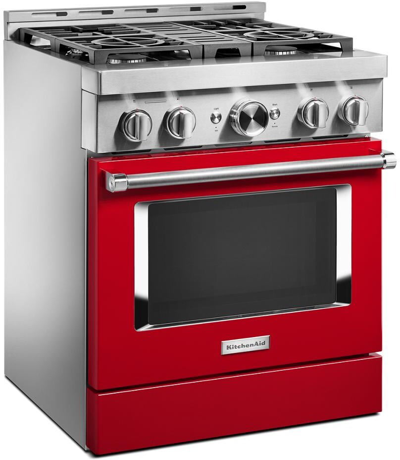 KitchenAid KFGC500JPA 30 Inch Freestanding Gas Smart Range with 4 Sealed Burners, 4.1 cu. ft