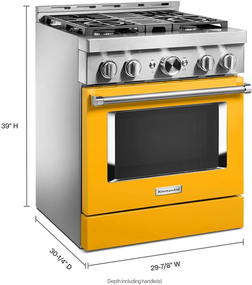 KitchenAid KFGC500JYP 30 Inch Freestanding Gas Smart Range with 4
