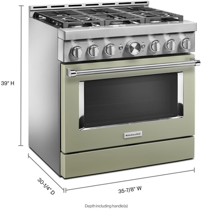 KitchenAid KFGC506JAV 36 Inch Smart Commercial Style Gas Range with 6