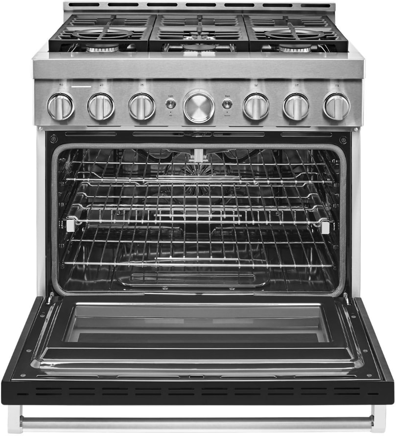 KitchenAid KFGC506JBK 36 Inch Smart Commercial Style Gas Range with 6