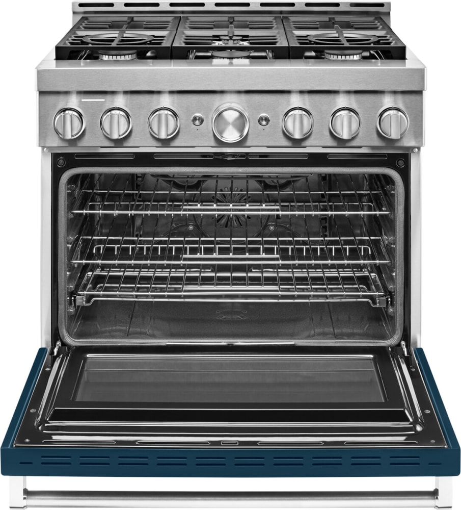 KitchenAid KFGC506JIB 36 Inch Smart Commercial Style Gas Range with 6